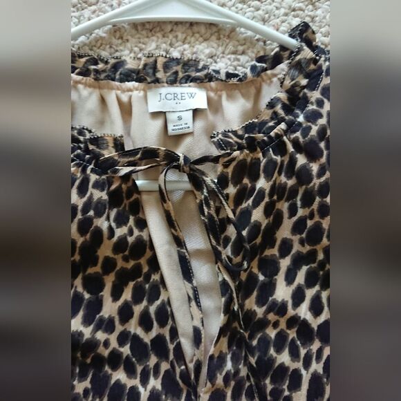 J. Crew factory Leopard ruffle tie-neck top size Small - Picture 6 of 10